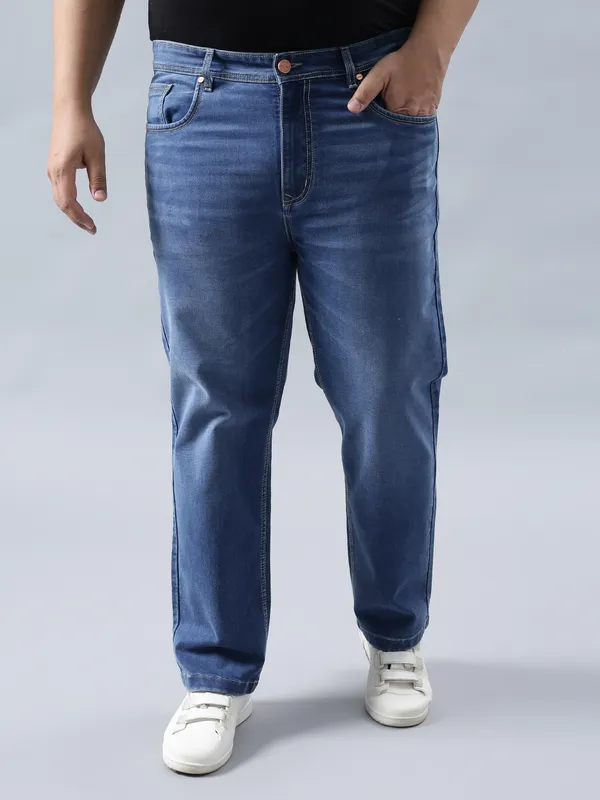 Plus_Size_Cloud_Blue_Casual_Stretchable_Denim_Jeans_For_Men