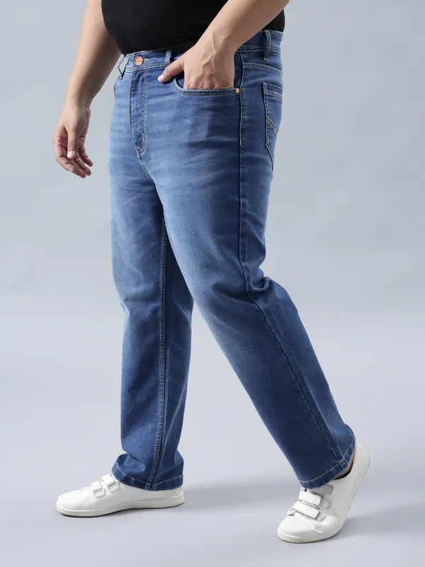 Plus_Size_Cloud_Blue_Casual_Stretchable_Denim_Jeans_For_Men