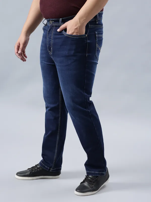 Plus_Size_Galaxy_Blue_Casual_Stretchable_Denim_Jeans_For_Men
