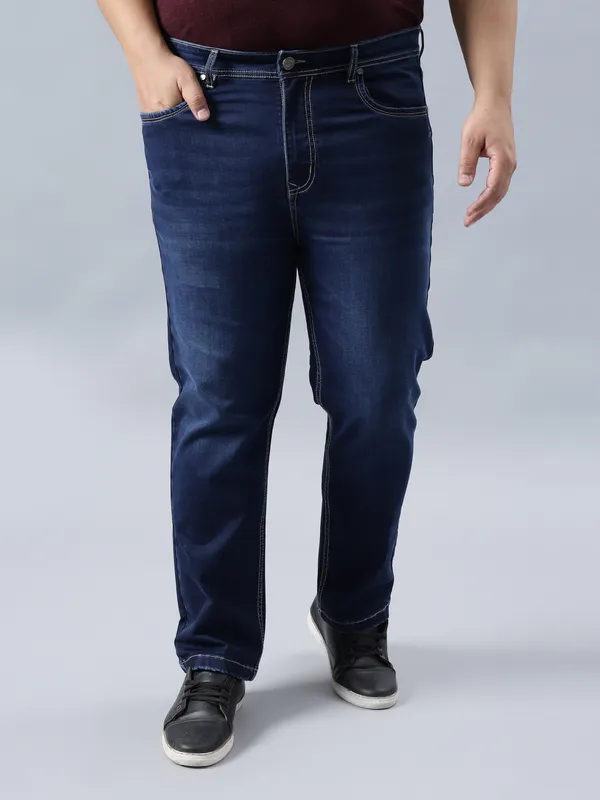 Plus_Size_Galaxy_Blue_Casual_Stretchable_Denim_Jeans_For_Men
