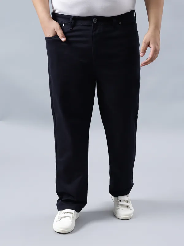Plus_Size_Jet_Black_Casual_Stretchable_Denim_Jeans_For_Men