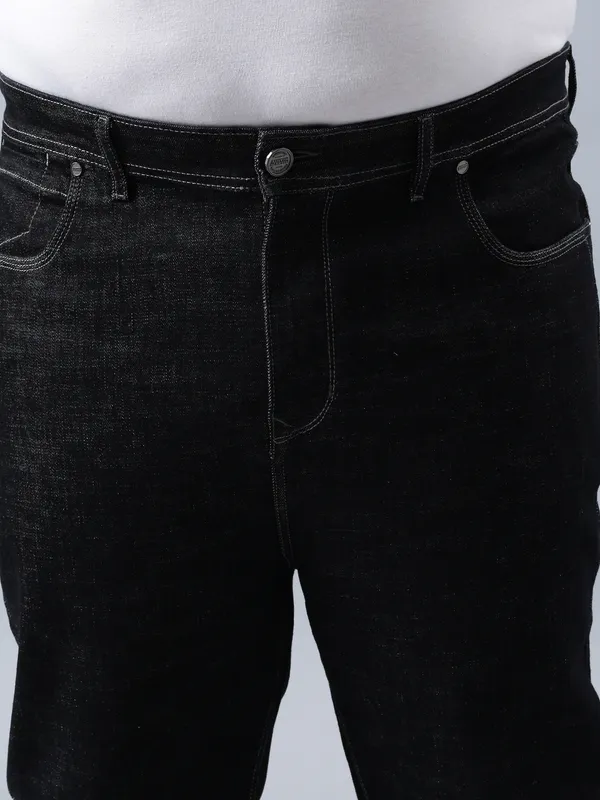 Plus_Size_Onyx_Black_Casual_Stretchable_Denim_Jeans_For_Men