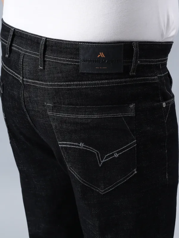 Plus_Size_Onyx_Black_Casual_Stretchable_Denim_Jeans_For_Men