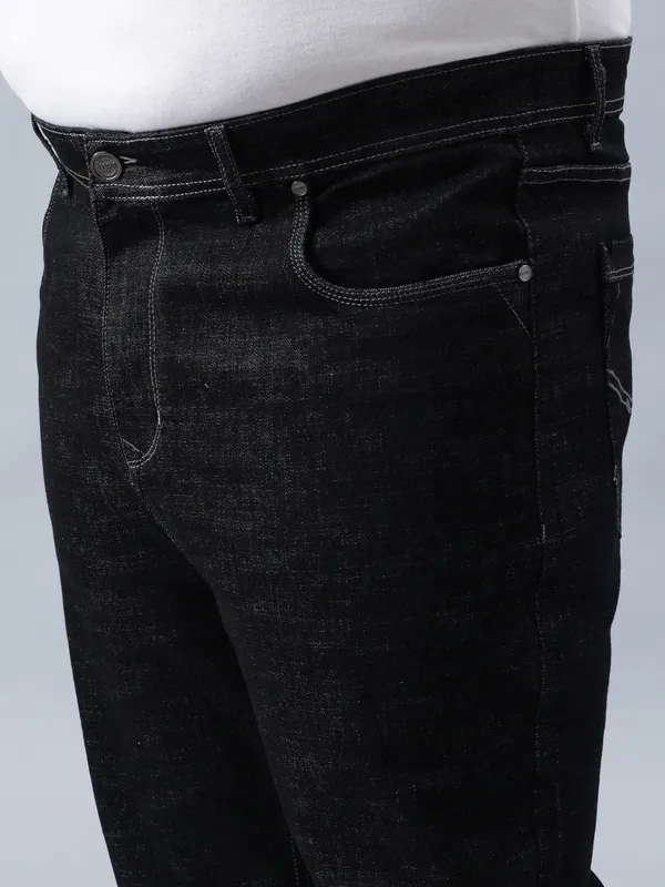 Plus_Size_Onyx_Black_Casual_Stretchable_Denim_Jeans_For_Men