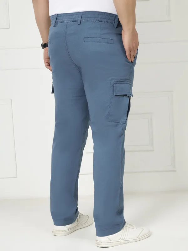 Sapphire_Blue_Stretchable_Cargos_for_Men_with_Elasticated_Waistband