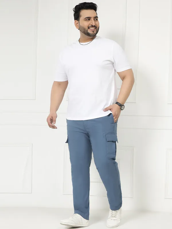 Sapphire_Blue_Stretchable_Cargos_for_Men_with_Elasticated_Waistband