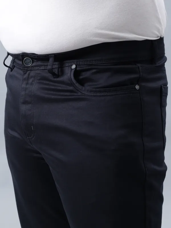 Plus_Size_Navy_Blue_Casual_Comfotable_&_Stretchable_Cotton_Pant_For_Men