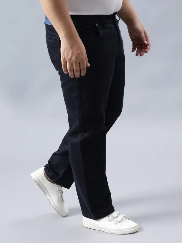 Plus_Size_Navy_Blue_Casual_Comfotable_&_Stretchable_Cotton_Pant_For_Men