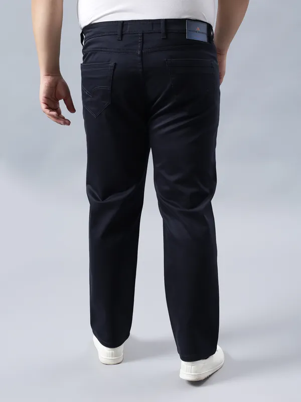 Plus_Size_Navy_Blue_Casual_Comfotable_&_Stretchable_Cotton_Pant_For_Men