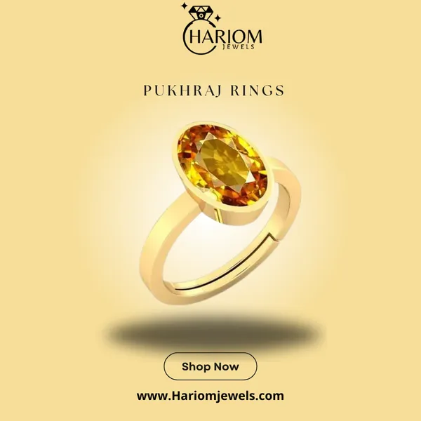 Pukhraj_Ring_Pukhraj_Stone__Created_Yellow_Sapphire_Gemstone_Adjustable_Women_&_Man_Ring