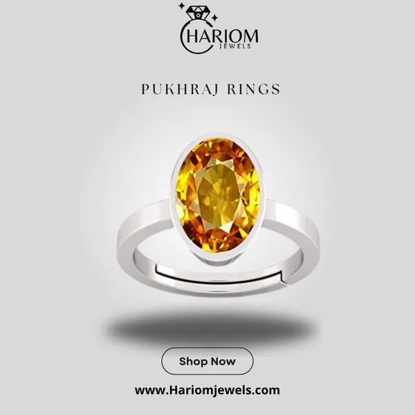 Pukhraj_Ring_Pukhraj_Stone__Created_Yellow_Sapphire_Gemstone_Adjustable_Women_&_Man_Ring