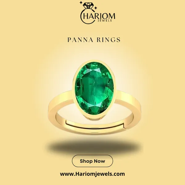 Ring__Panna_Stone__Created_Panna_Stone_Emerald_Ring_Adjustable_Woman_Man_Ring