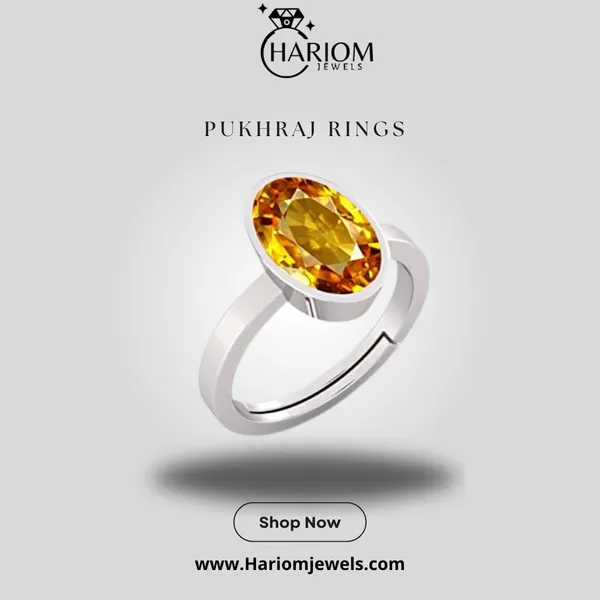 Pukhraj_Ring_Pukhraj_Stone__Created_Yellow_Sapphire_Gemstone_Adjustable_Women_&_Man_Ring