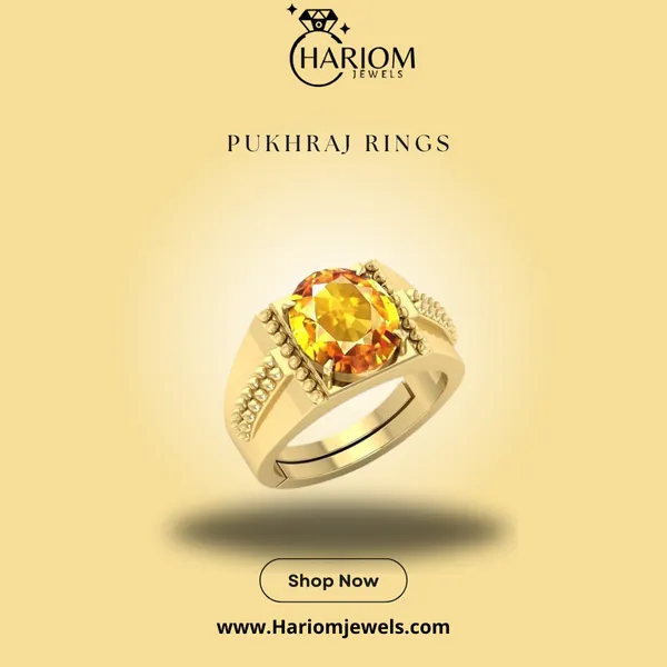 Pukhraj_Ring_Pukhraj_Stone__Created_Yellow_Sapphire_Gemstone_Adjustable_Women_&_Man_Ring