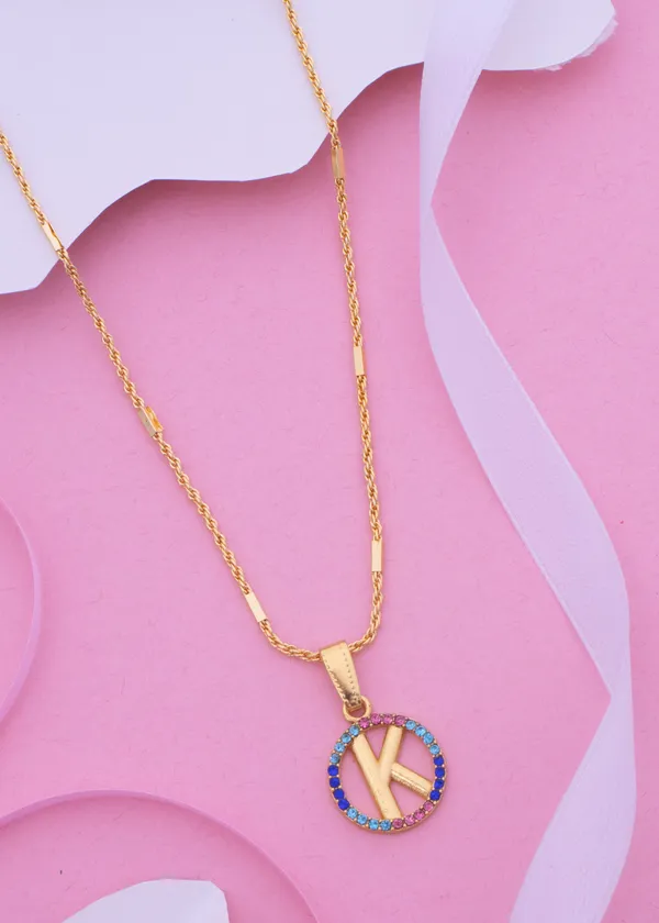 Charming_"K"_Latter_22K_Gold_Plated_Necklace_Chain_Pendant_For_Women_and_Girls__