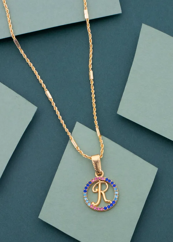 Trading_"R"_Latter_22K_Gold_Plated_Necklace_Chain_For_Women_and_Girls__