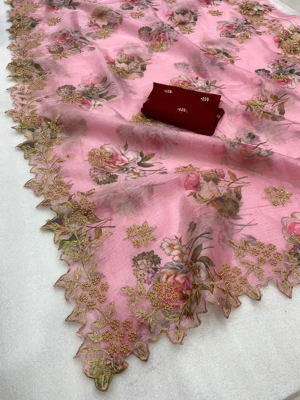 Pink_Embroidered_Bollywood_Organza_Saree