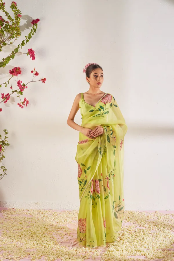 Lime_Organza_Motiwork_Embroidered_Saree