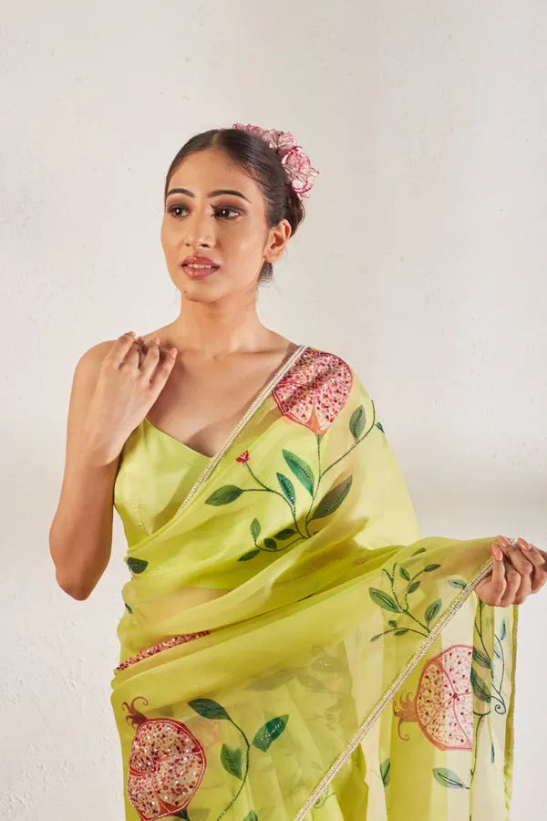 Lime_Organza_Motiwork_Embroidered_Saree