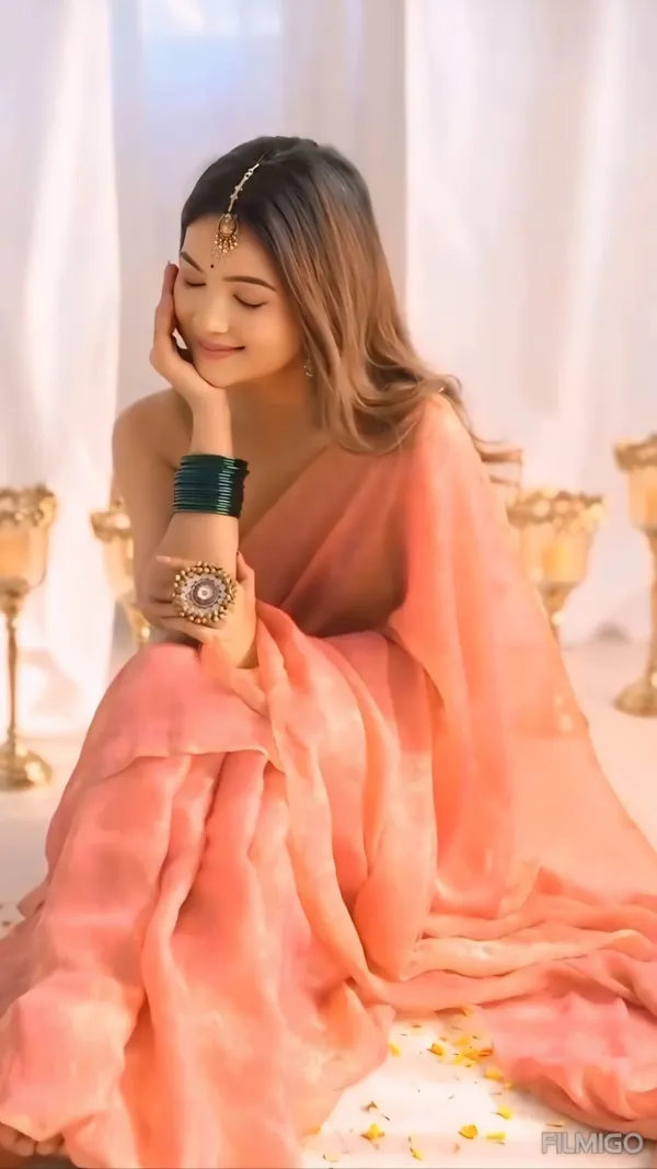 Peach_Soft_Tissue_Silk_Saree