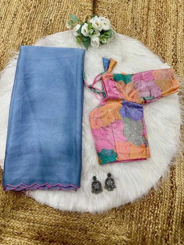 Blue_soft_simmer_georgettee_Saree