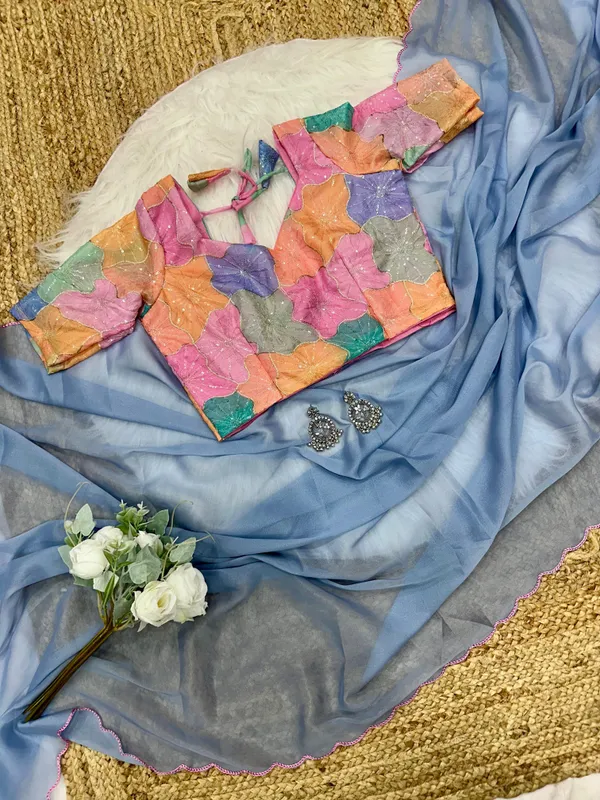 Blue_soft_simmer_georgettee_Saree