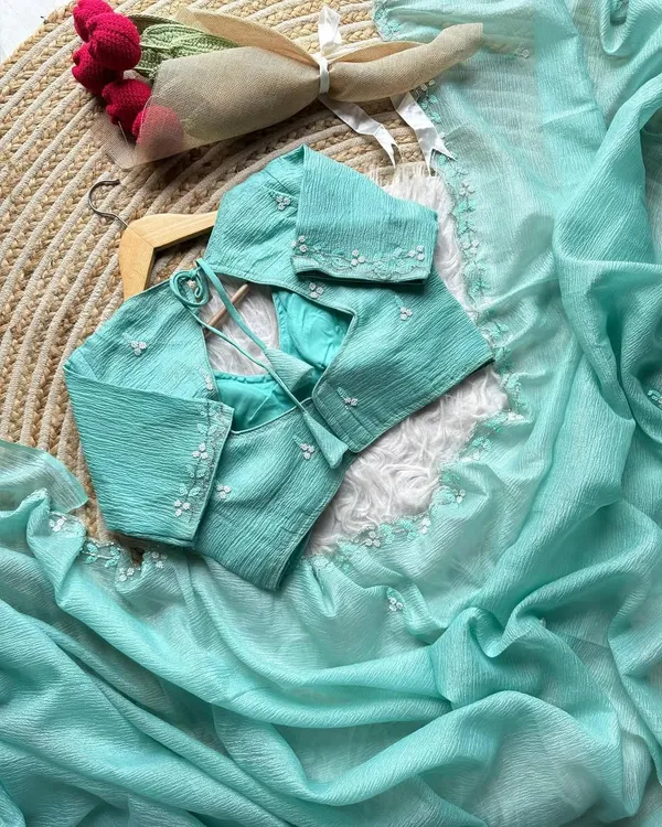 Teal_Candy_Crush_Soft_Handwork_Saree
