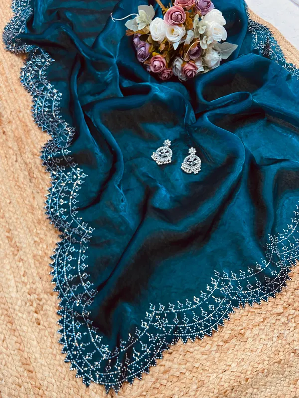 Navy_Zariwork_Satin_Organza_Embroidered_Saree