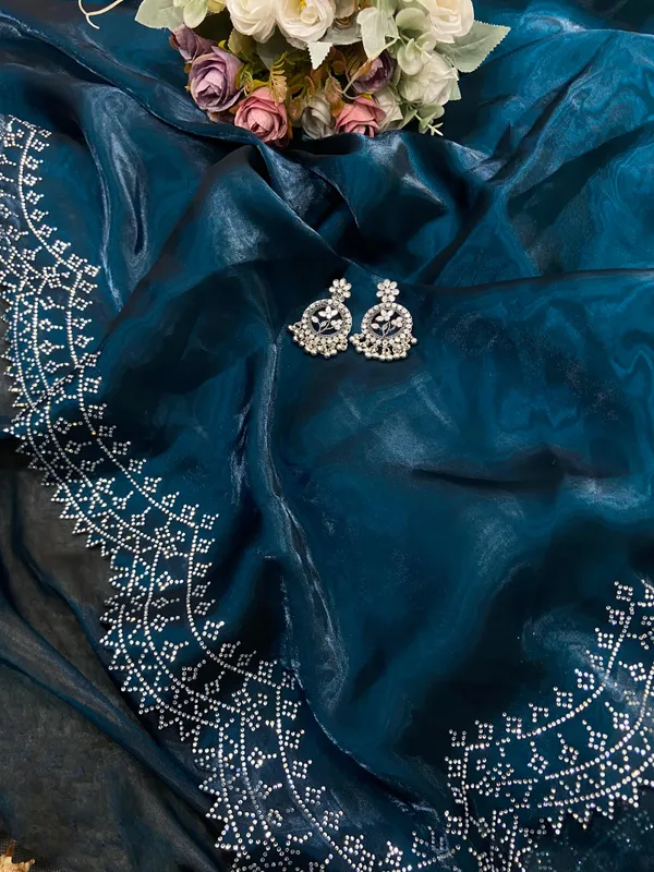 Navy_Zariwork_Satin_Organza_Embroidered_Saree