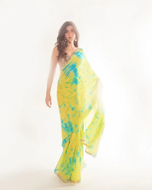 YELLOW_SOFT_SMOOTH_GEORGETTE_SAREE