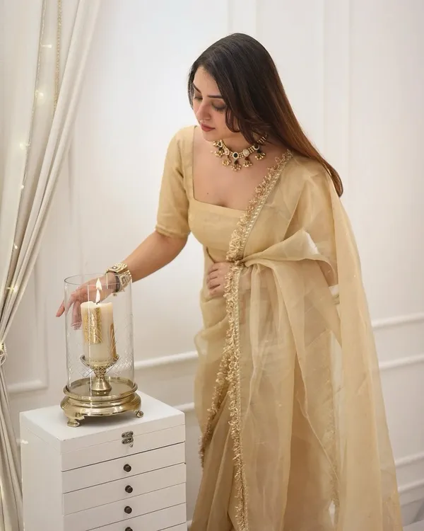 Chocolate_Soft_Tissue_Silk_Saree