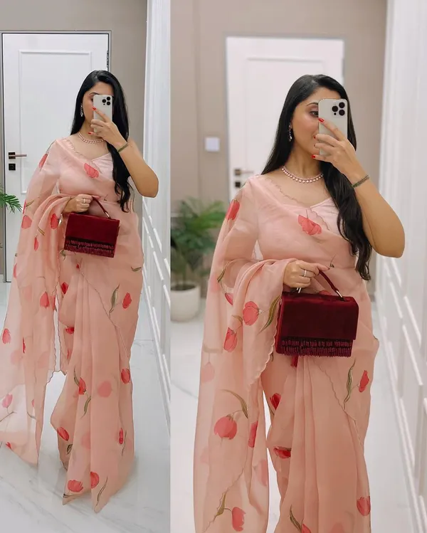 Peach_Organza_Motiwork_Embroidered_Saree
