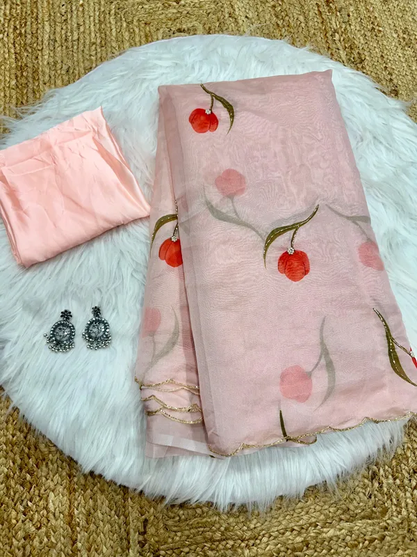 Peach_Organza_Motiwork_Embroidered_Saree