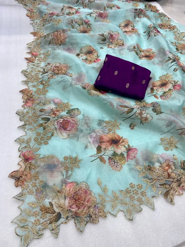 Aqua_Blue_Embroidered_Bollywood_Organza_Saree