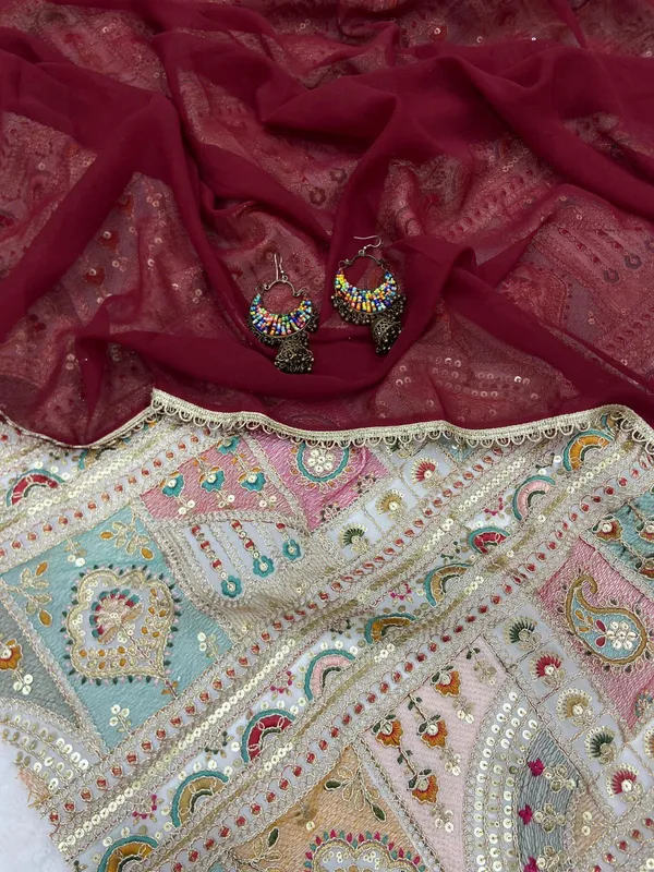 MAROON_SOFT_GEORGETTE_EMBROIDERED_SAREE