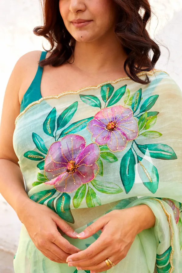 Mint_Green_Organza_Motiwork_Embroidered_Saree