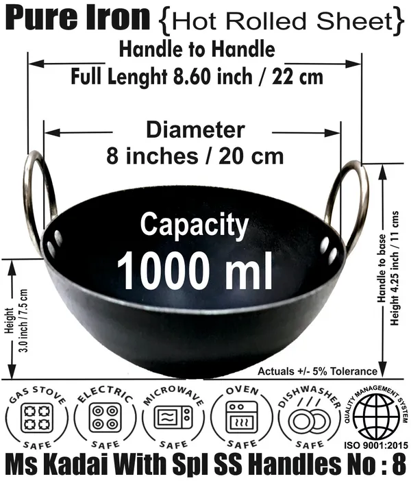 Black__Pure_Iron_Kadhai|__Induction_Compatible_Kadhai(8")_For_Everyday_Use__(_1_Litre)_2Mm_Thickness_With_Heavy_Base_