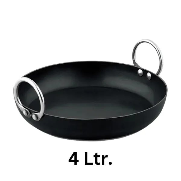 Black_._Pure_Iron_Multi-Purpose_Flat_Bottom_Kadhai_No_14_(4_Litre)_2Mm_Thickness_With_Heavy_Base