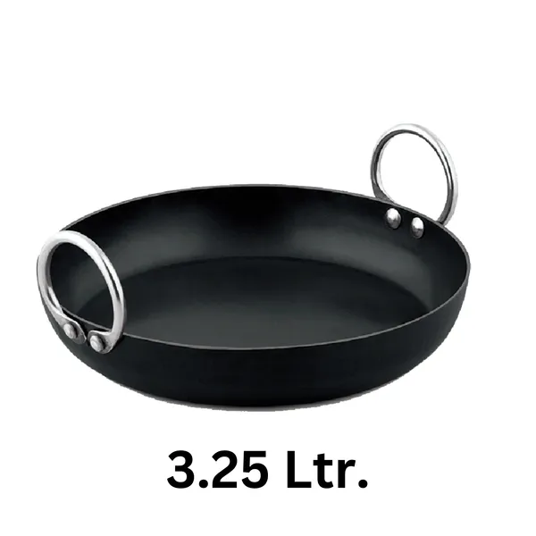 Black_._Pure_Iron_Multi-Purpose_Flat_Bottom_Kadhai_No_13__(3.25_Litre)_2Mm_Thickness_With_Heavy_Base