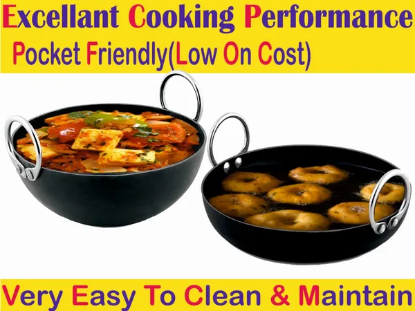 Black__Pure_Iron_Combo_Set_Of__Jellabi__&_Reg_Kadhai'S_No_8_2Mm_Thickness_With_Heavy_Base