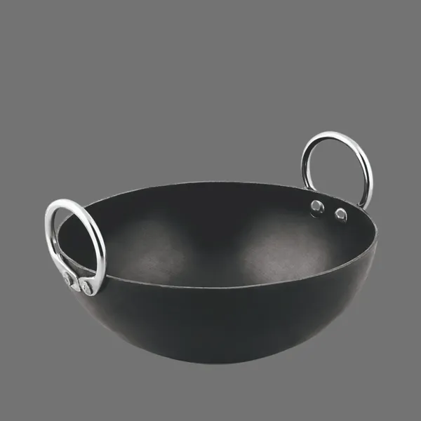 Black__Pure_Iron_Deep_Kadhai_With_Stainless_Steel_Handles_No_14__(5_Litre)_2Mm_Thickness_With_Heavy_Base