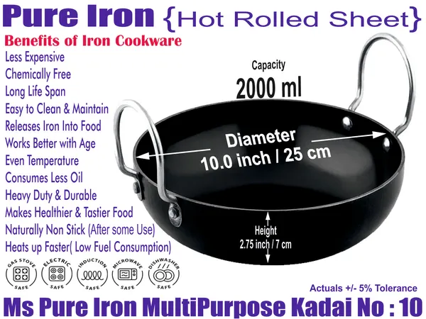 Black__Pure_Iron_Kadhai_-_10_Inch_Cooking_Vessel_Flat_Bottom_(2_Litre)_2Mm_Thickness_With_Heavy_Base