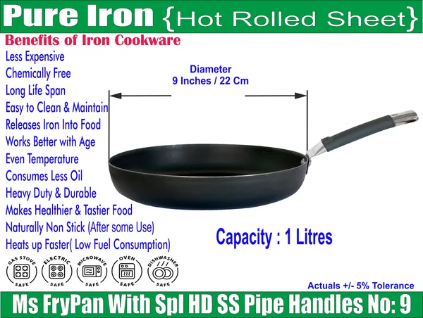 Ms_Pure_Iron/Loha_Frying/Tadka_Pan_with_SS_Pipe_Handle_No_9_(9_Inches,_1_Litres)