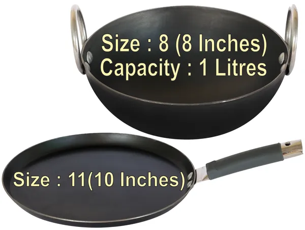 Ms_Pure_Iron/Loha_Kadai_&_SS_Pipe_Handle_Multi_Pupose_Induction_Tawa_Combo_Set_(8"_&_11")