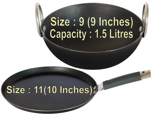 Ms_Pure_Iron/Loha_Kadai_&_SS_Pipe_Handle_Multi_Pupose_Induction_Tawa_Combo_Set_(9"_&_11")