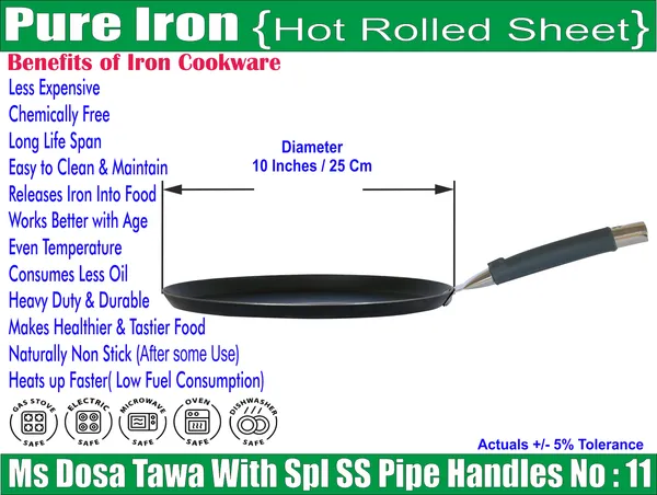 Ms_Pure_Iron/Loha_SS_Pipe_Handle_Multi_Pupose_Induction_Tawa_No_11