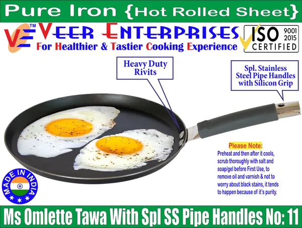 Ms_Pure_Iron/Loha_SS_Pipe_Handle_Multi_Pupose_Induction_Tawa_No_11