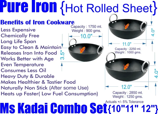 Black__Pure_Iron_/_Loha_Combo_Kadai_Set_Of_3_Pcs_(10"_&_11"_&_12")_2Mm_Thickness_With_Heavy_Base_