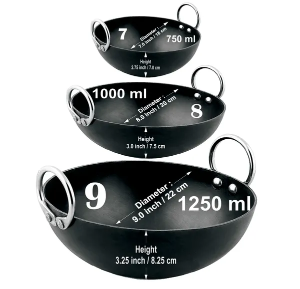 Black__Pure_Iron_/_Loha_Combo_Kadai_Set_Of_3_Pcs_(7"_&_8"_&_9")_2Mm_Thickness_With_Heavy_Base_