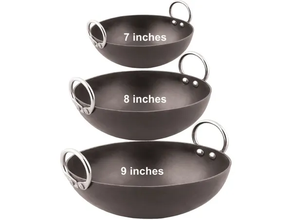 Black__Pure_Iron_/_Loha_Combo_Kadai_Set_Of_3_Pcs_(7"_&_8"_&_9")_2Mm_Thickness_With_Heavy_Base_